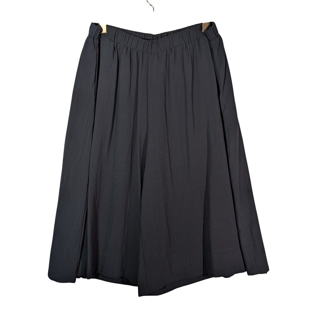 Halara Wide Leg Culotte Pants Black Rayon Blend High Rise Pockets XL Office